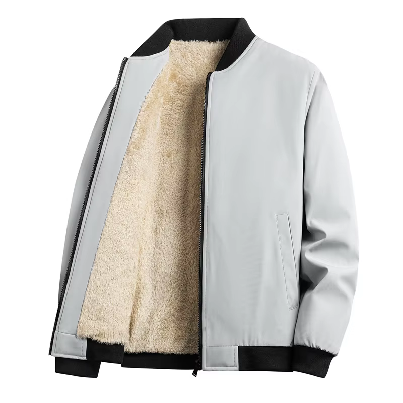 Veste d'hiver en velours d'agneau pour homme, veste chaude à col de Baseball, nouvelle mode décontractée, Trench-Coat, sweat à capuche de pêche, 2025