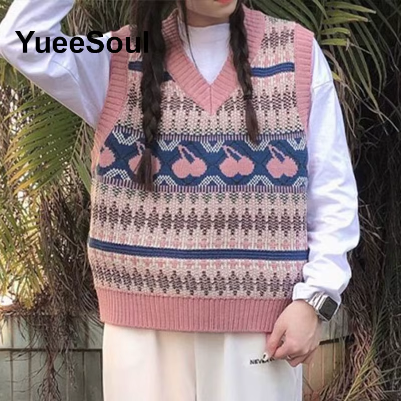 Pull tricoté sans manches ample et doux en polyester pour femmes style Y2K Fairycore occasions spéciales