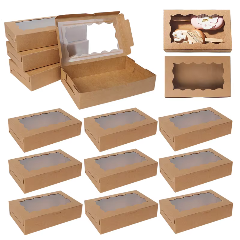 Coffrets cadeaux avec fenêtre, 5 à 20 pièces, pour fête d'anniversaire, chocolat, bonbons, biscuits, emballage cadeau, fournitures de mariage, réception-cadeau pour bébé, décor de noël