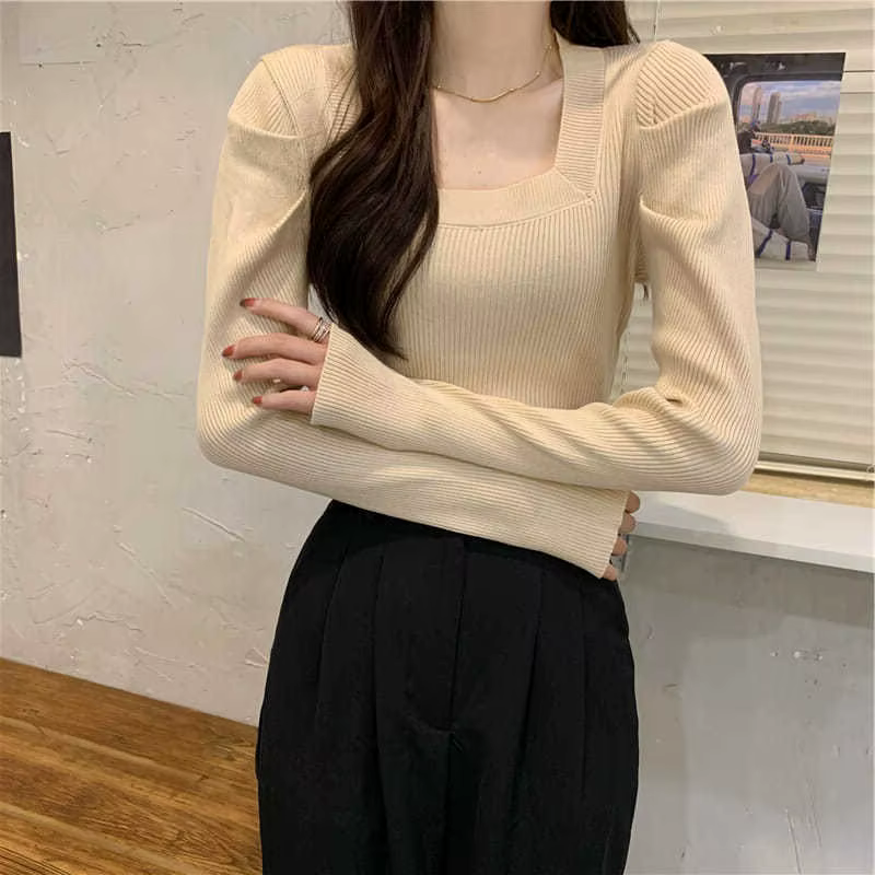 Pull tricoté à couche de Base de Style français pour femme