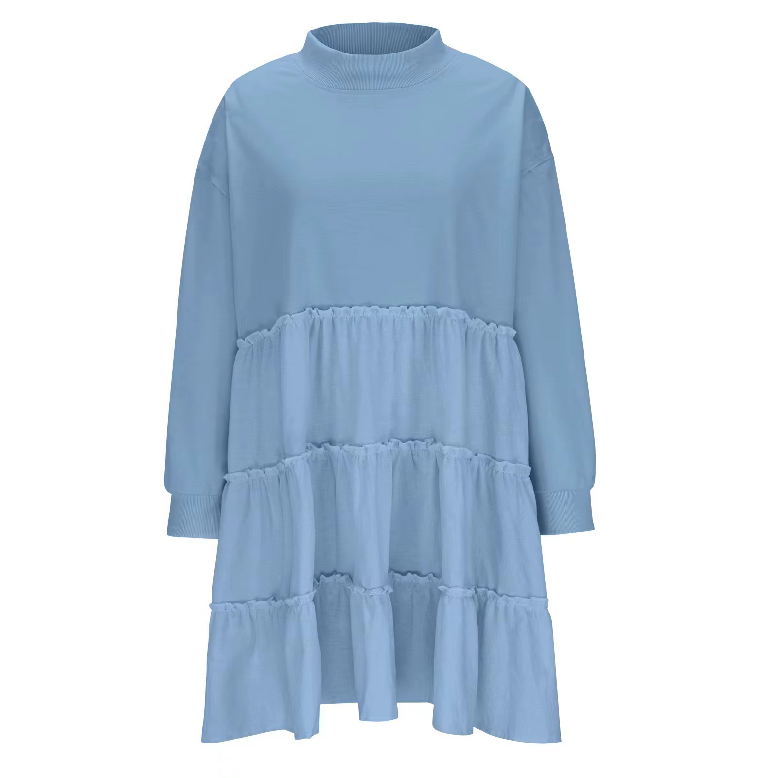 Robe pull pour femme, nouvelle robe pull ample plissée avec empiècements