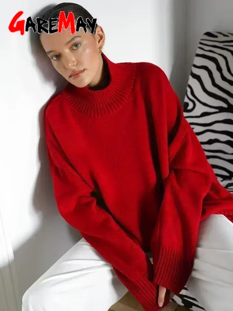 Pull à col roulé surdimensionné pour femme