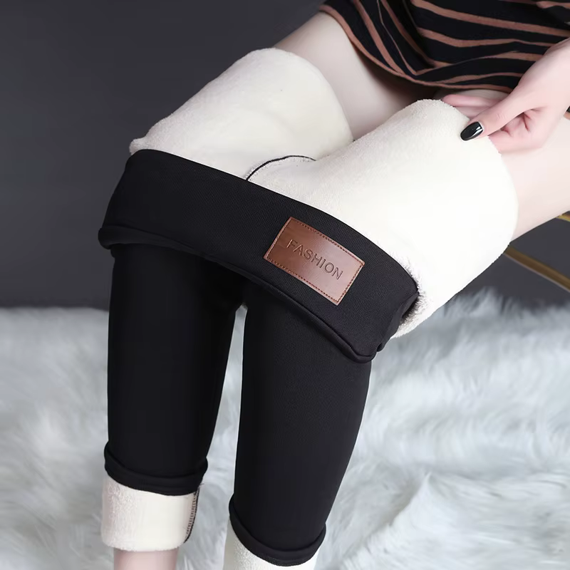 Legging taille haute sans couture avec sourire en agneau pour femme, optique, thermique, collants chauds, pantalon isolé, mode féminine, hiver,hiver vêtements femme hiver,collant polaire femme,vêtemen