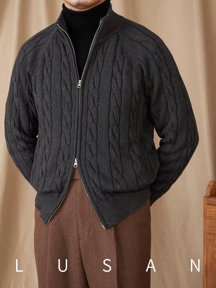 Cardigan britannique tricoté en pur coton