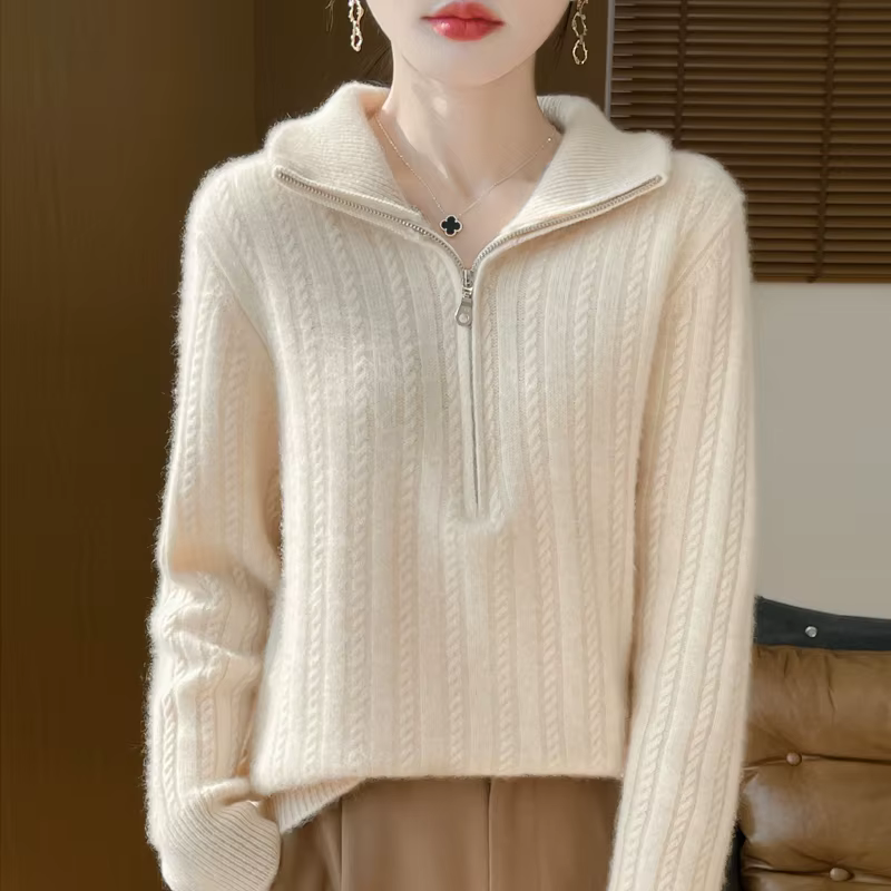 Pull épais torsadé en laine d'hiver
