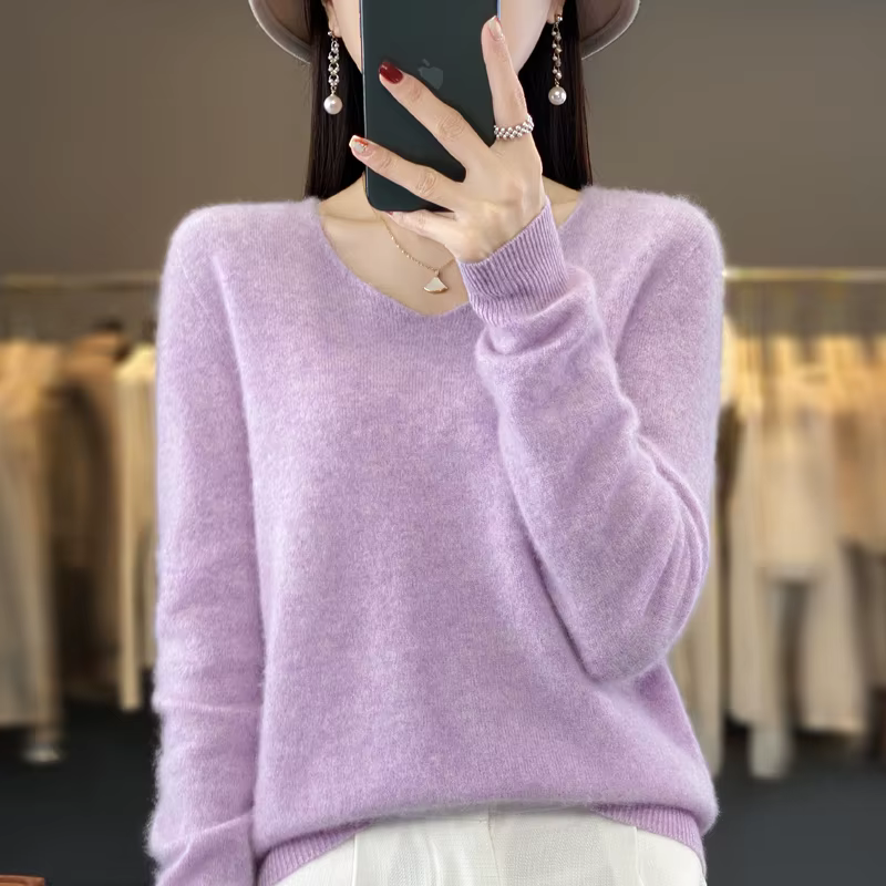 Pull en cachemire 100% pure laine pour femme