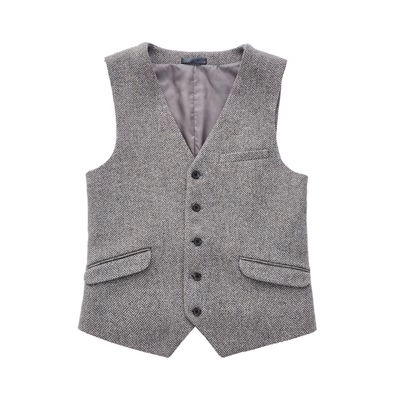 Gilet en laine à chevrons britannique de Style italien