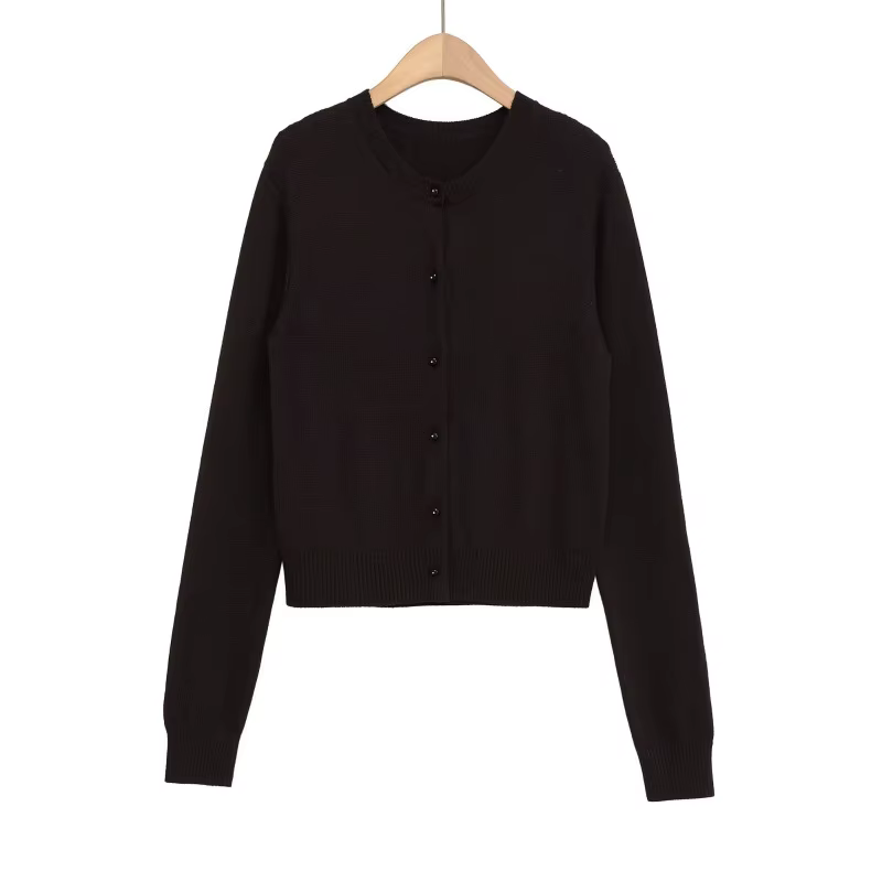 Cardigans pour Femmes pull marron élégant vêtements d'extérieur tricot Cardigan confortable chandails Femme gilet