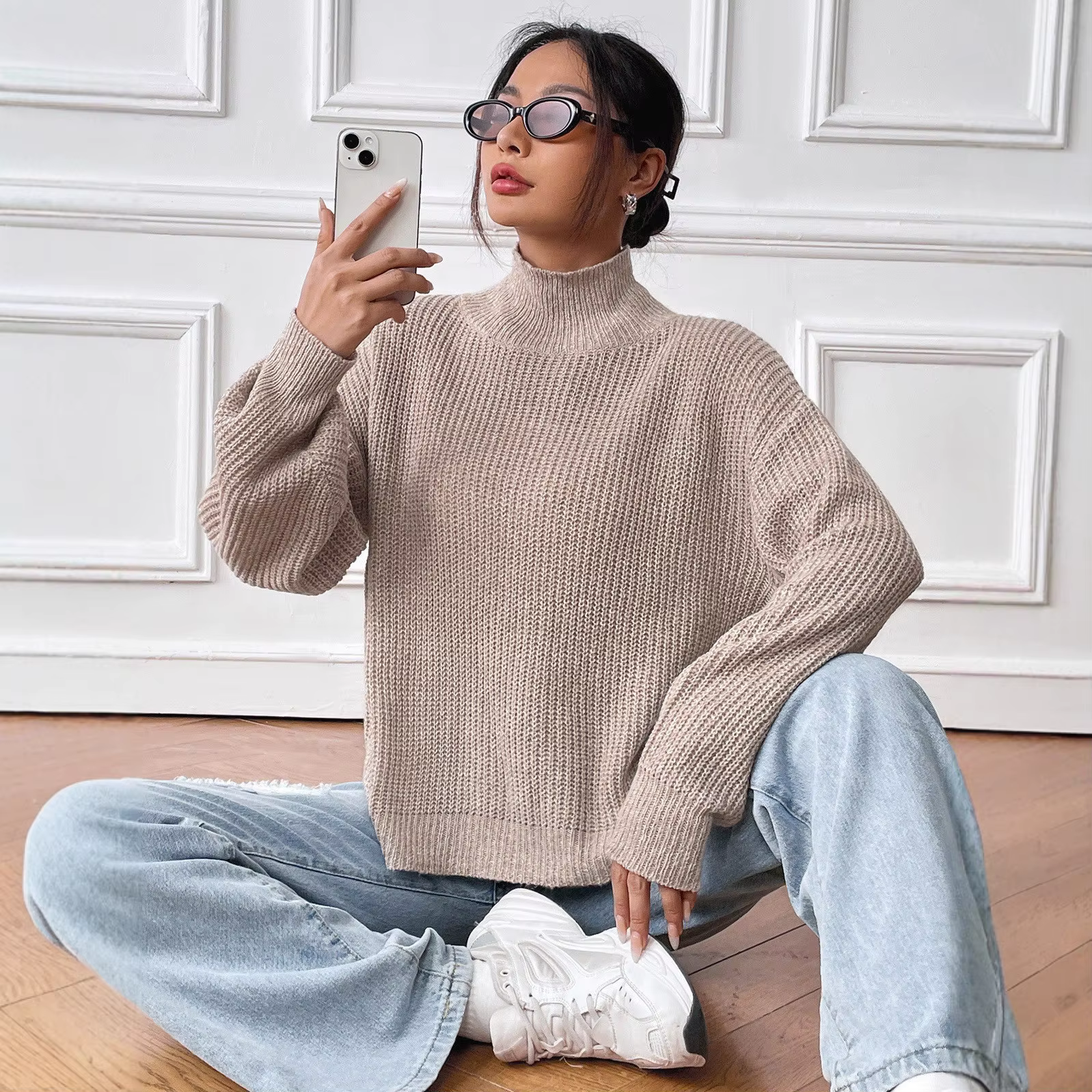 Pull féminin décontracté en polyester pour l'automne confortable et élégant pour femmes occasions spéciales