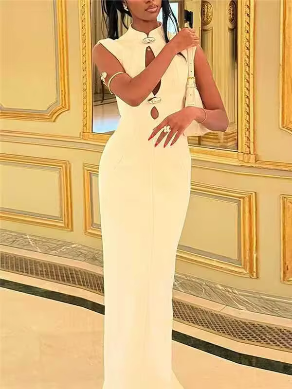 Robe Sexy à col roulé sans manches pour femmes