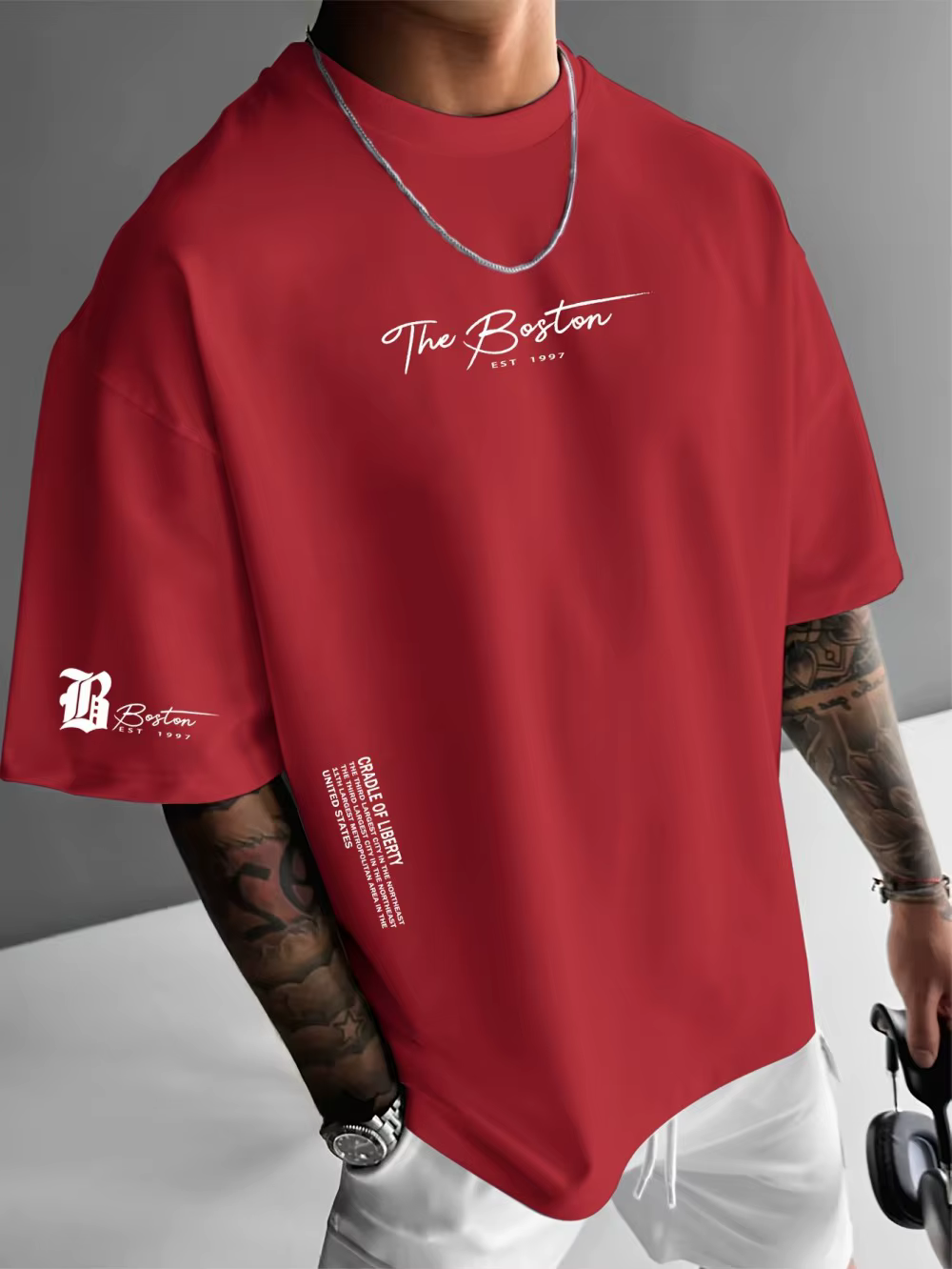T-shirt décontracté pour homme à col rond, confortable et respirant, avec motifs lettrés, adapté aux activités de plein air