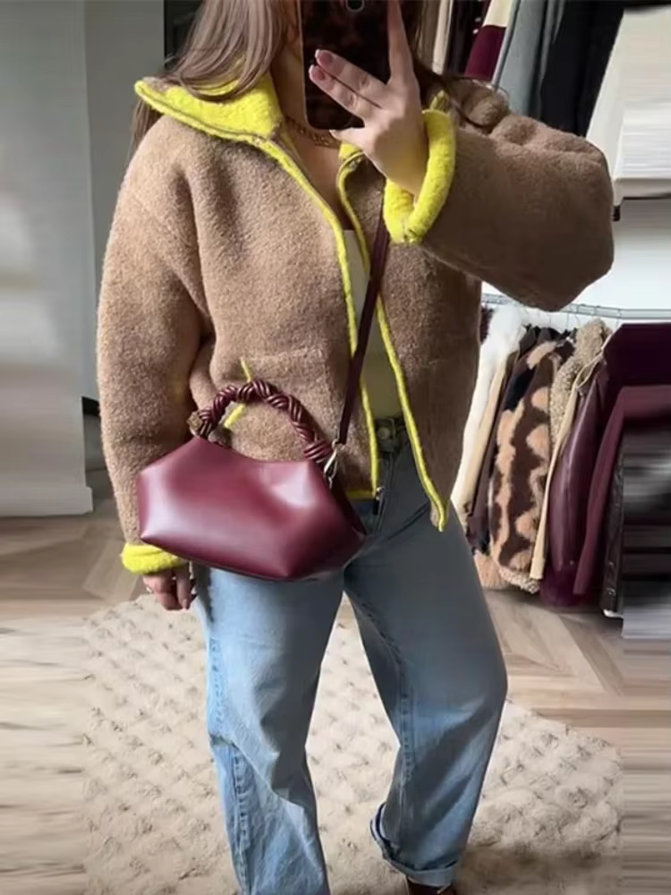 Nouveau Cardigan Chic à Fermeture Éclair pour Femme