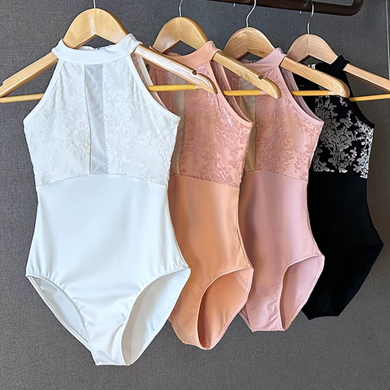 Robe moulante de danse enveloppante pour femmes, adaptée aux costumes de danse de corsage de ballet, avec fermetures éclair au dos et doublure de poitrine