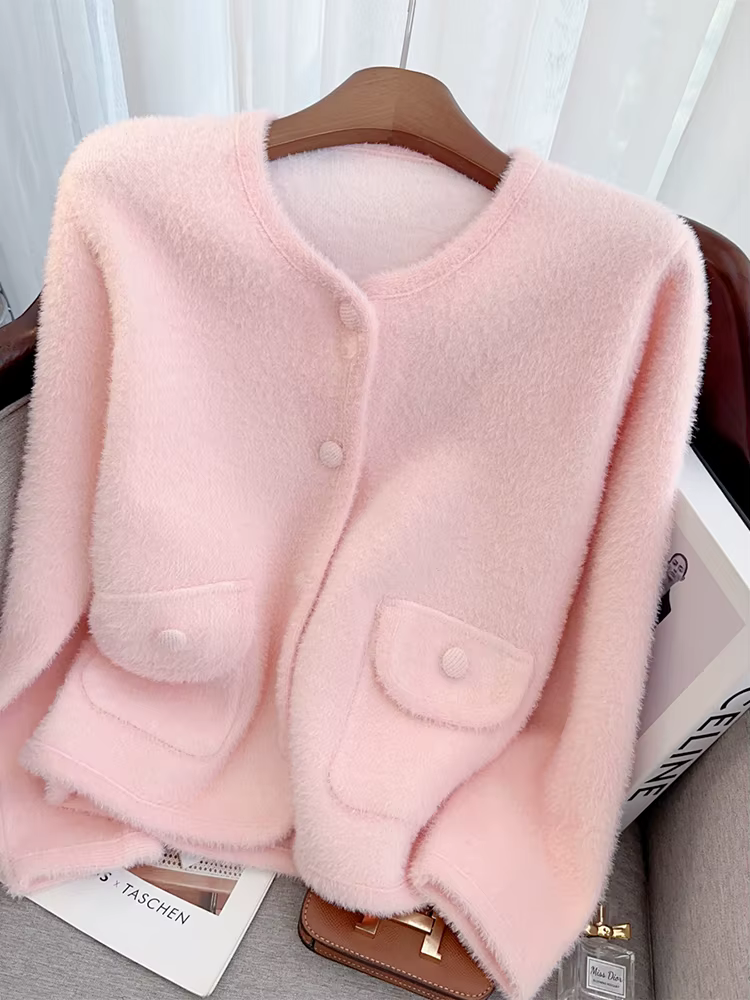 Cardigan rose pour femmes