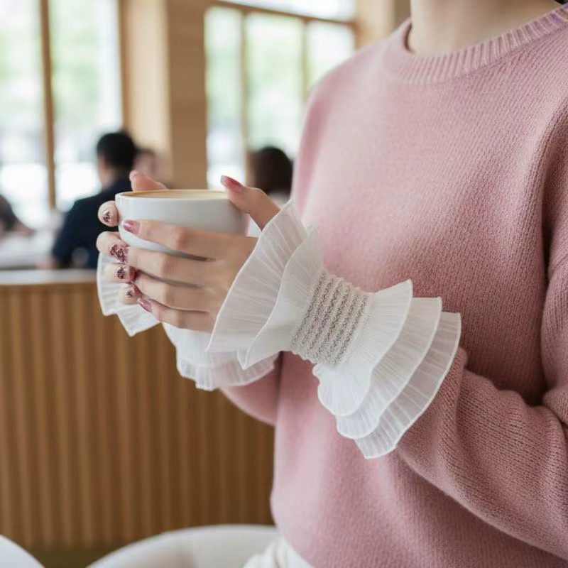 Manchettes décoratives pour femme en dentelle florale au crochet ajourée, brodées, à volants et à revers, élastiques, pour le maintien des poignets au chaud