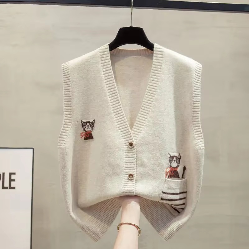 Cardigan tricoté à col en v pour femme