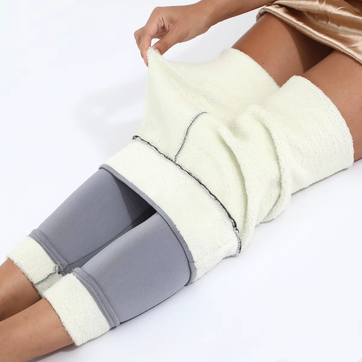 Legging taille haute sans couture avec sourire en agneau pour femme, optique, thermique, collants chauds, pantalon isolé, mode féminine, hiver,hiver vêtements femme hiver,collant polaire femme,vêtemen