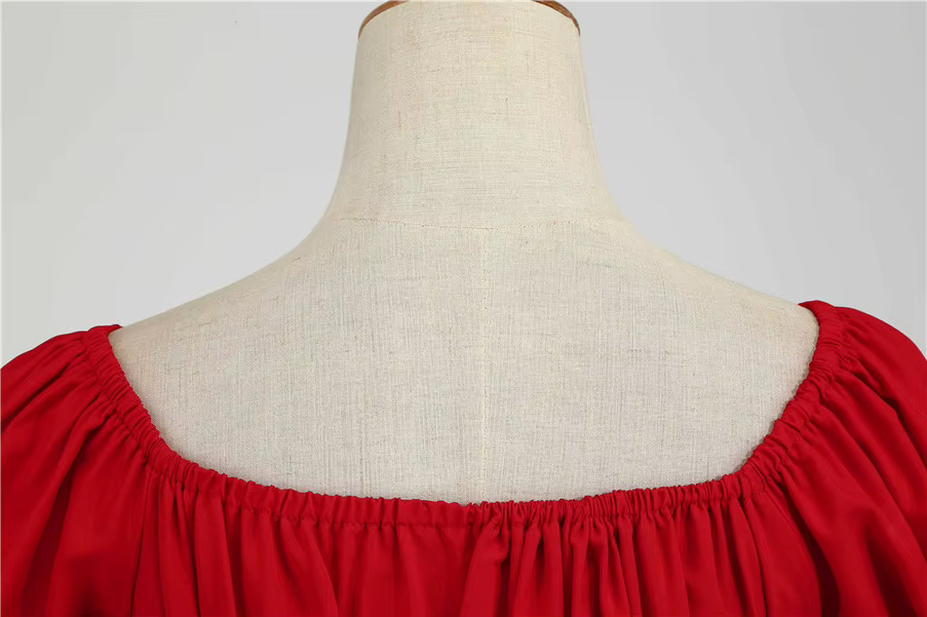 Robe d'été rouge à col carré pour femmes, col en V, grande balançoire, Vintage, élégante, rétro, Pin up, robes de soirée mi-longues
