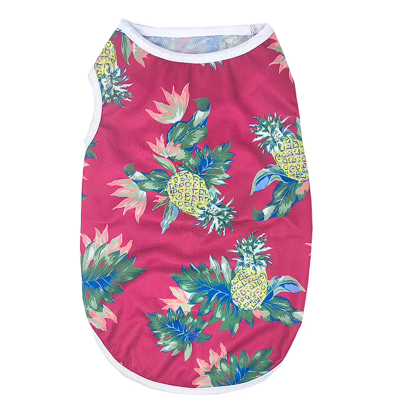 Gilet pour animaux de compagnie, Costume pour petits et moyens chiens, T-shirt d'été respirant imprimé d'île, vêtements de voyage en plein air pour chaton et carlin
