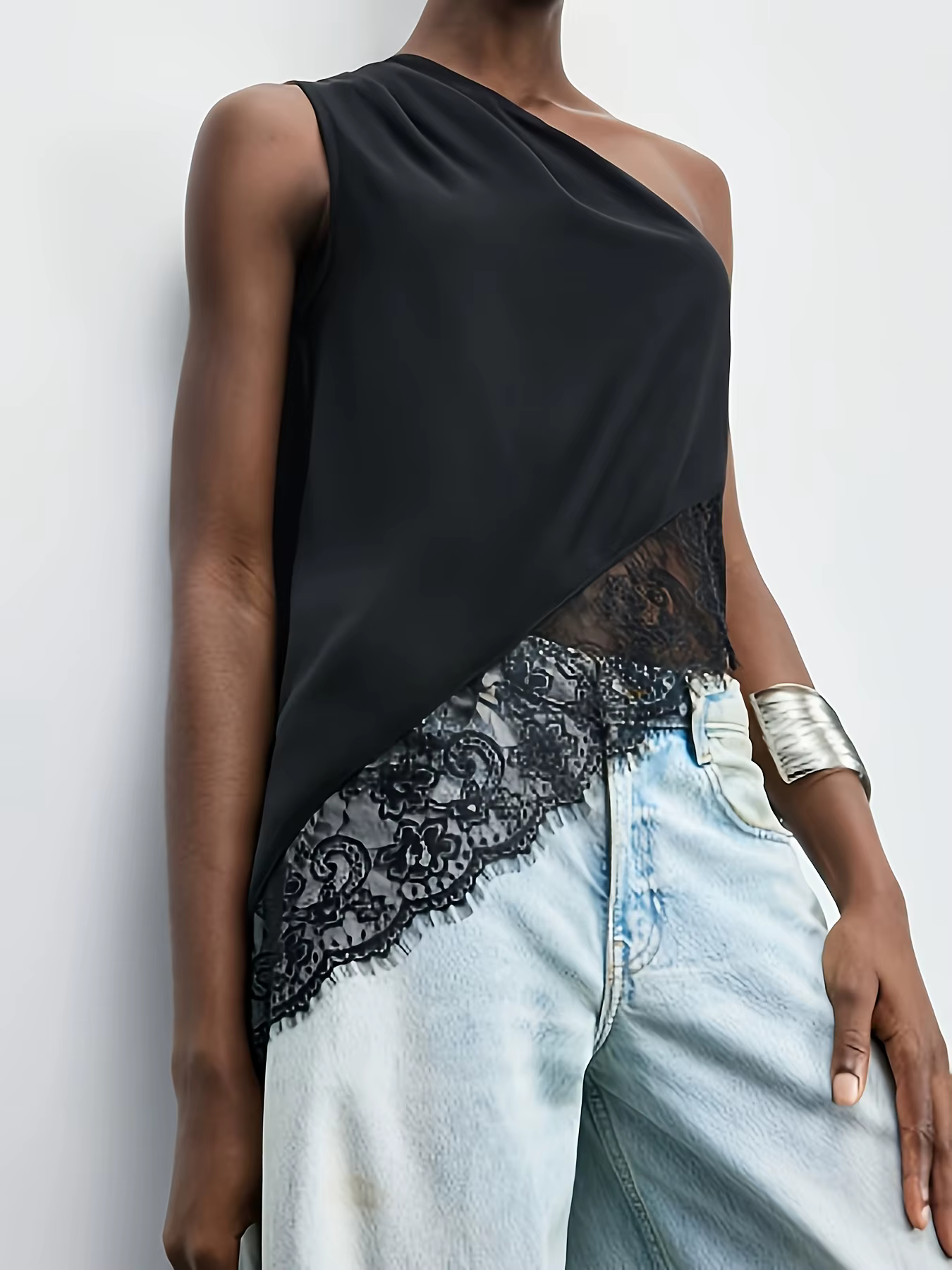 Gilet élégant et sexy à une épaule pour femmes