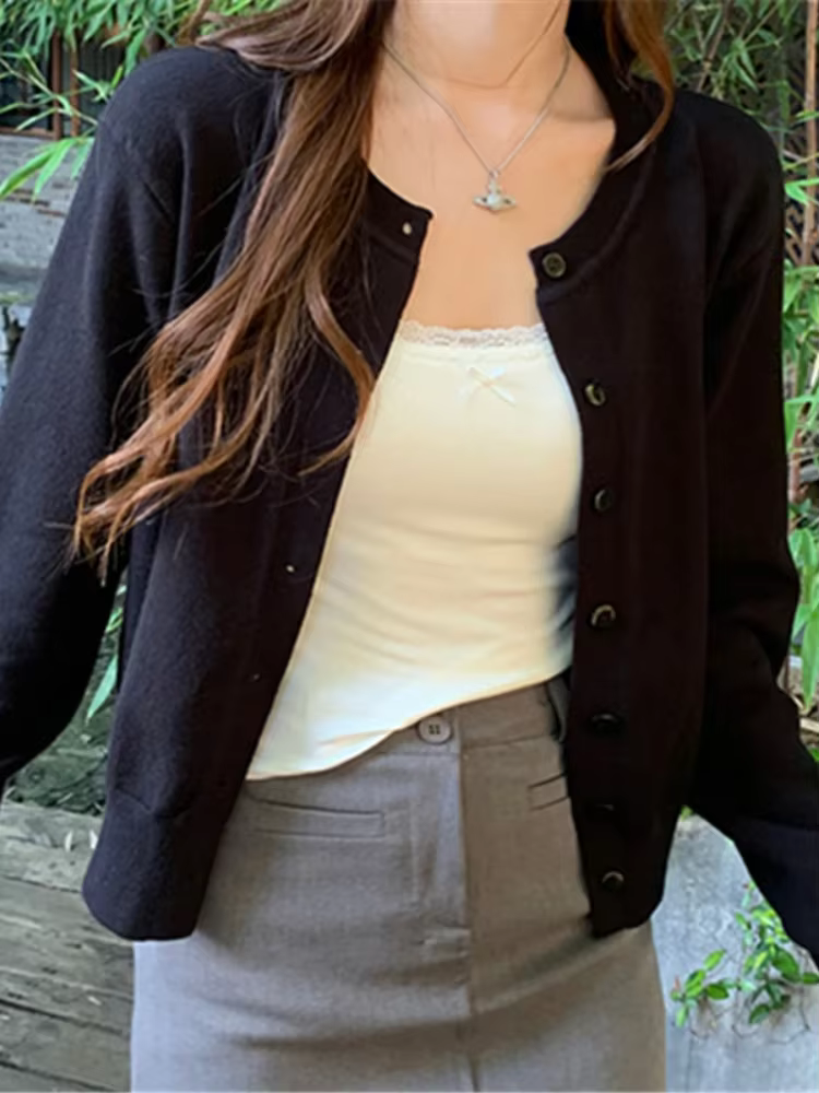 Cardigan en coton polyester pour femme, taille unique, bleu ciel, jaune, rouge, vert, ajustement parfait, confortable et élégant pour le bureau et les événements sociaux