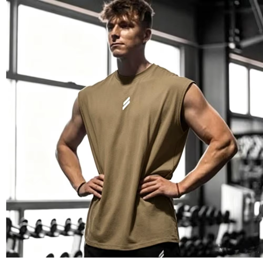 Chemises de sport sans manches pour hommes, pour la salle de sport, la course à pied, gilets en tissu respirant à séchage rapide, gilets d'entraînement amples et respirants