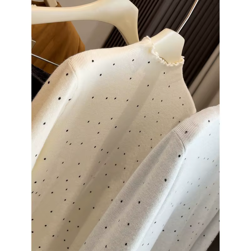 Pull à pois femmes à manches longues