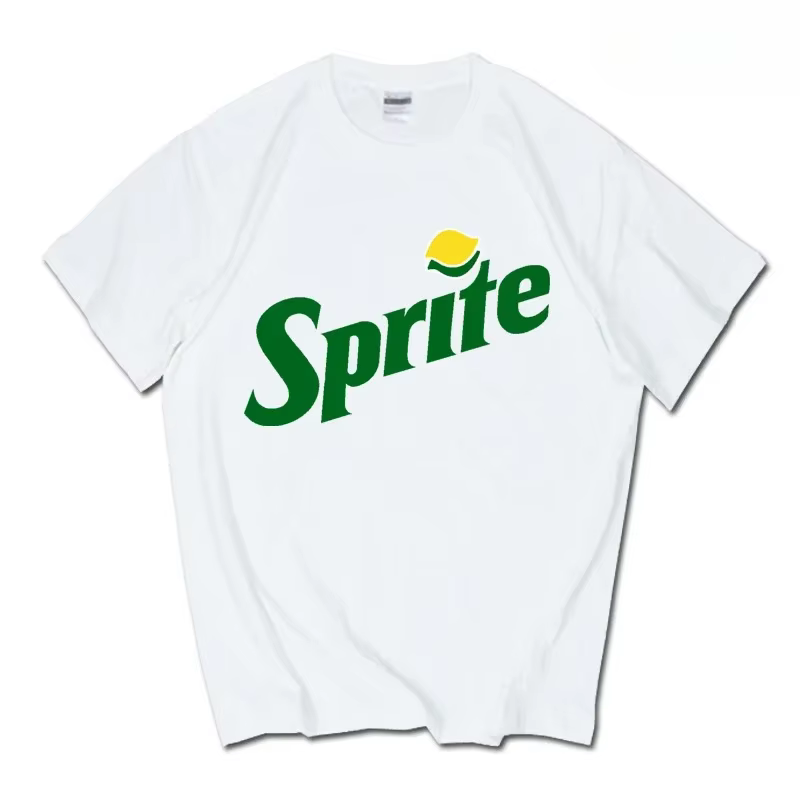 T-shirt unisexe à manches courtes en coton, nouvelle collection été 2026, tendance INS, co-branding Pepsi Cola et Sprite Coca-Cola, pour homme