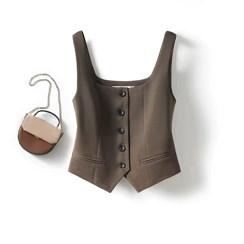 Costume pour femmes gilet manteau 2025 été Version coréenne mode dames gilet hauts être tout-match élégant femme cheval pince