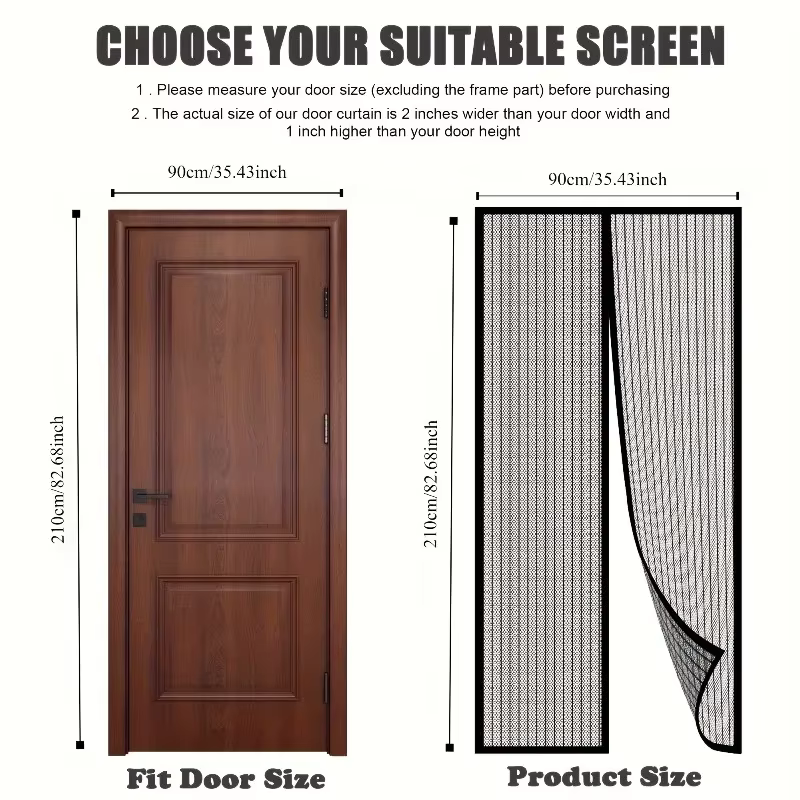 Les rideaux en maille magnétique sont faciles à installer en été, adaptés à une variété de pièces et de types de portes.
