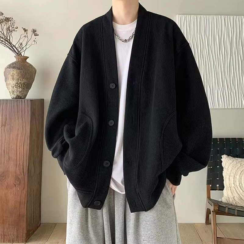 Veste tricotée à col en v pour hommes, nouvelle veste d'automne de marque tendance, Style décontracté, 2025