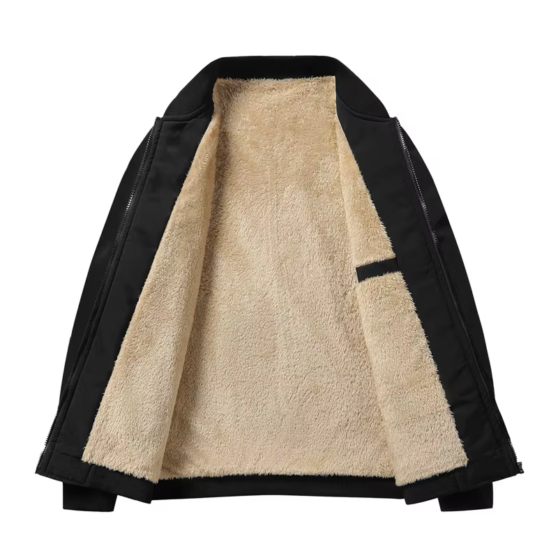 Veste d'hiver en velours d'agneau pour homme, veste chaude à col de Baseball, nouvelle mode décontractée, Trench-Coat, sweat à capuche de pêche, 2025