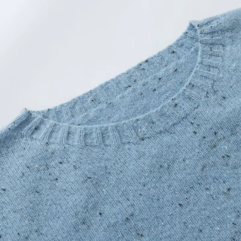 ZYCZCXX vêtements pour femmes 100% laine mérinos col rond pull à manches longues 2025 nouveau