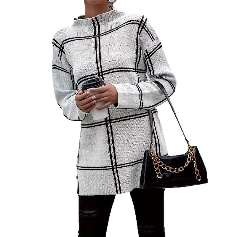 Pull tricoté à col rond pour femme