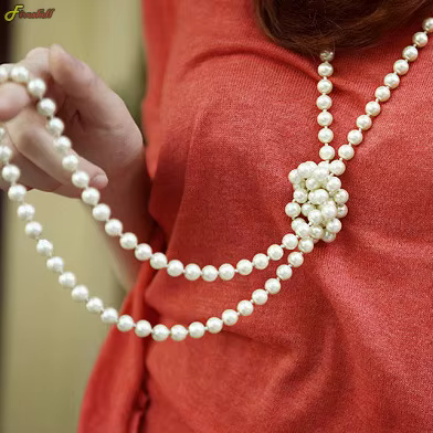 Collier de perles pour femme, long pull, bijoux, accessoires de robe, cadeau pour fille, mère, nouveau