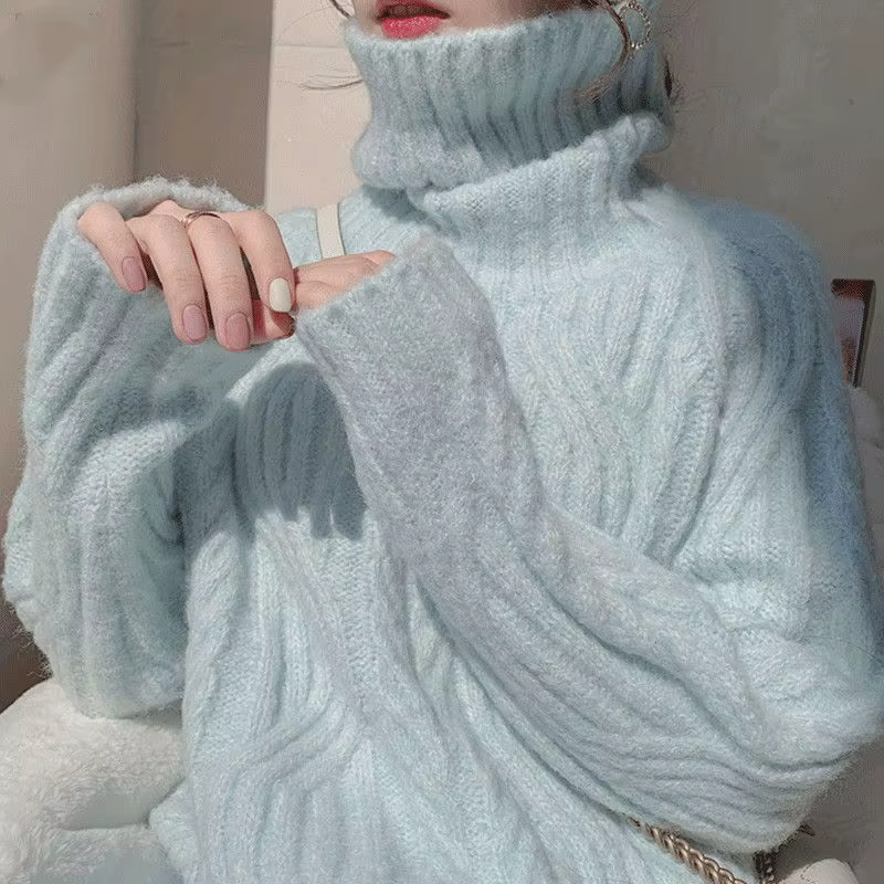 Pull à col roulé en coton pour femmes, style décontracté, automne hiver, haute élasticité, six couleurs disponibles, pour toutes les occasions