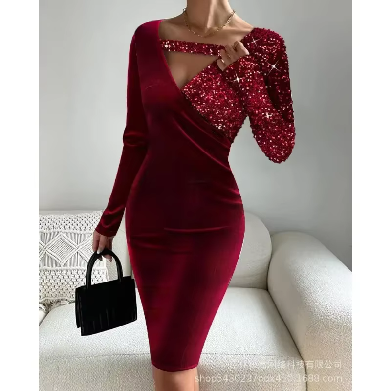 Robe pull taille haute pour femme