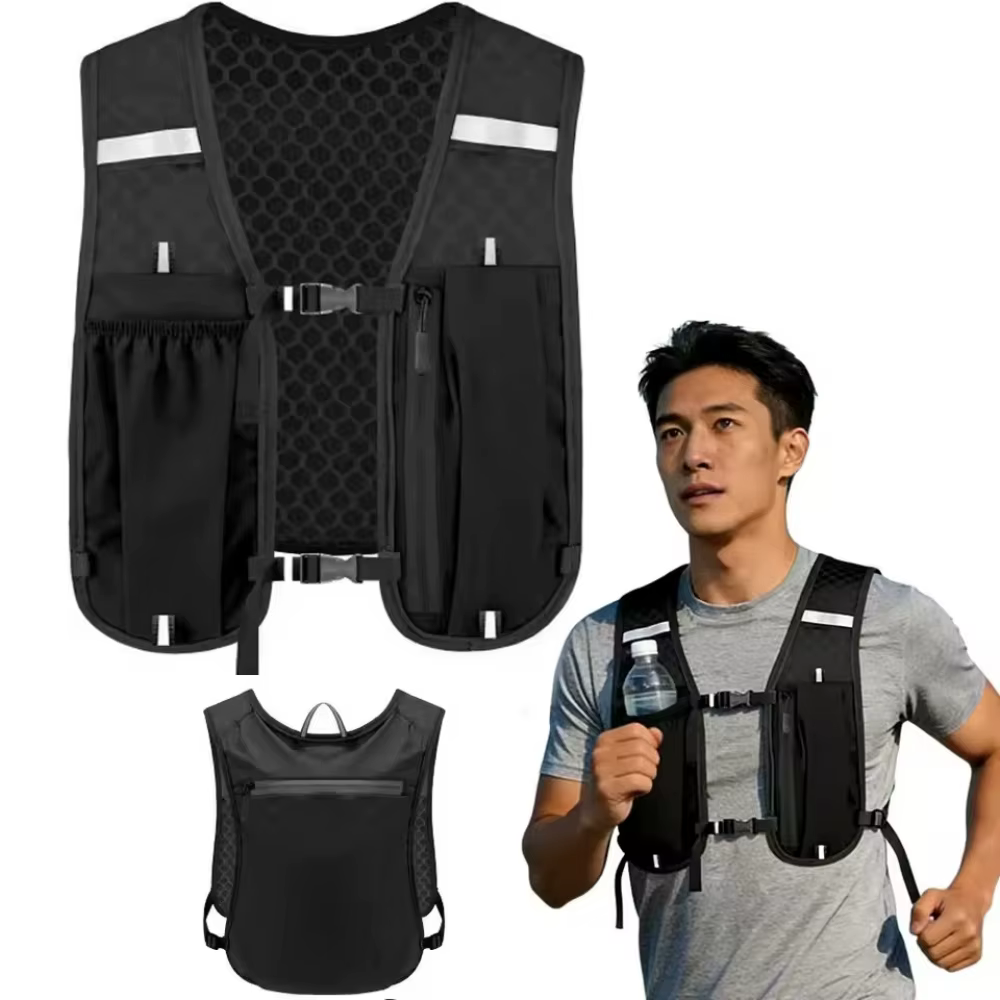 Gilet d'hydratation pour la course à pied pour femmes et hommes, résistant à l'eau, respirant, sac à dos pour la course avec poche pour téléphone