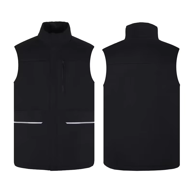 Gilet personnalisé avec logo, gilet zippé à col montant en softshell avec logo DIY, idéal pour la randonnée, la pêche, les vêtements publicitaires