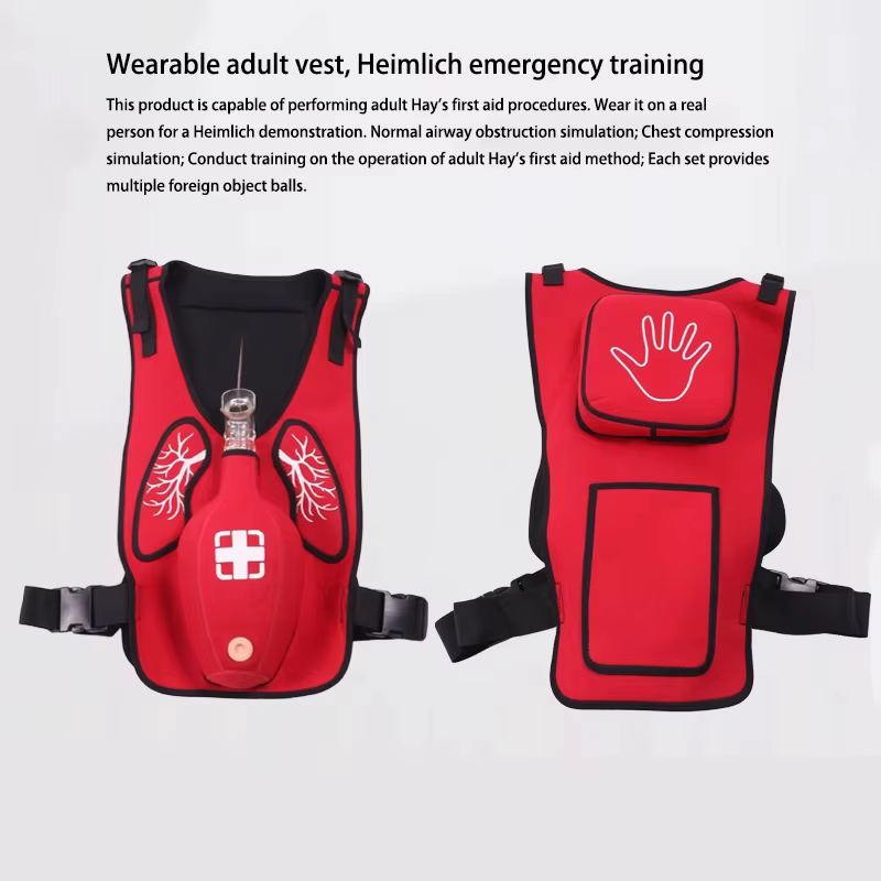 Gilet d'entraînement Heimlich pour l'entraînement d'urgence, l'éducation des enfants et de la recherche, modèle d'enseignement portable pour l'attaque cardiaque adulte