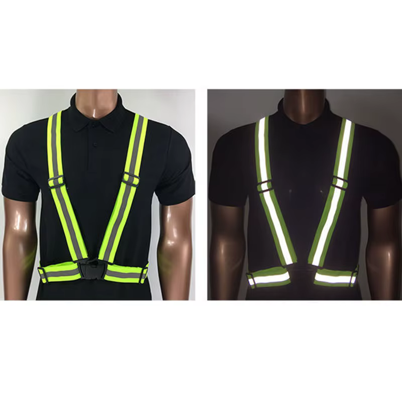 Gilet de sécurité réfléchissant - Gilet haute visibilité avec sangles réglables pour le jogging, le cyclisme, la marche et l'équitation en extérieur