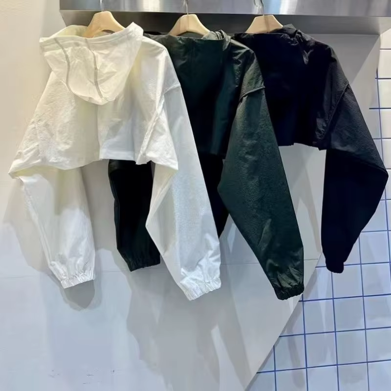 Vestes courtes à capuche pour femmes, ample, Vintage, mode petit ami, tout-assorti, sport, loisirs, résistant au soleil, vêtements unisexes Y2k, confortable et Chic Ins