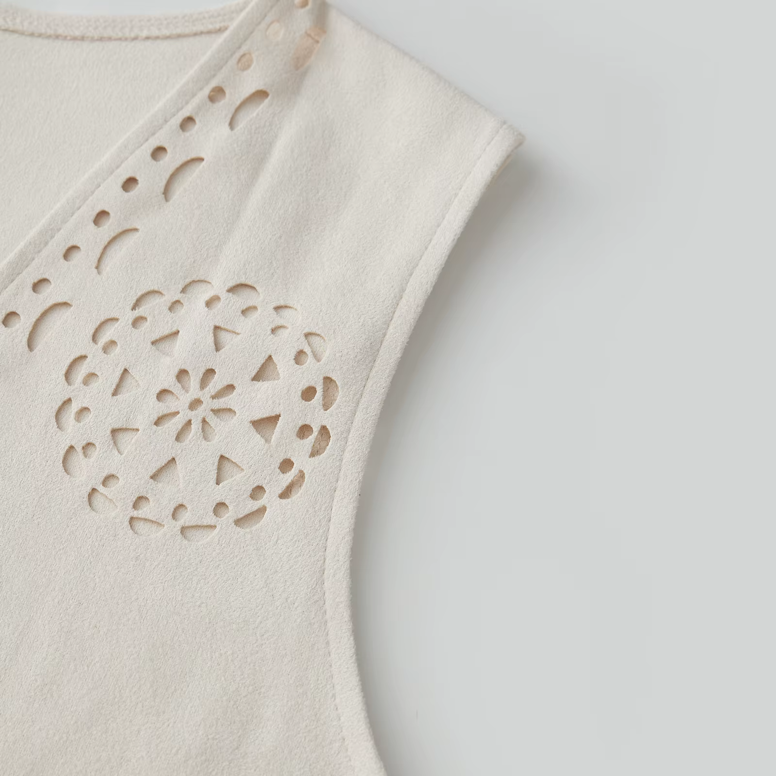 Gilet en faux daim à franges pour femmes, décontracté, col en V, polyester et élasthanne, vêtement extérieur, bohème chic, pour toutes les saisons et occasions spéciales