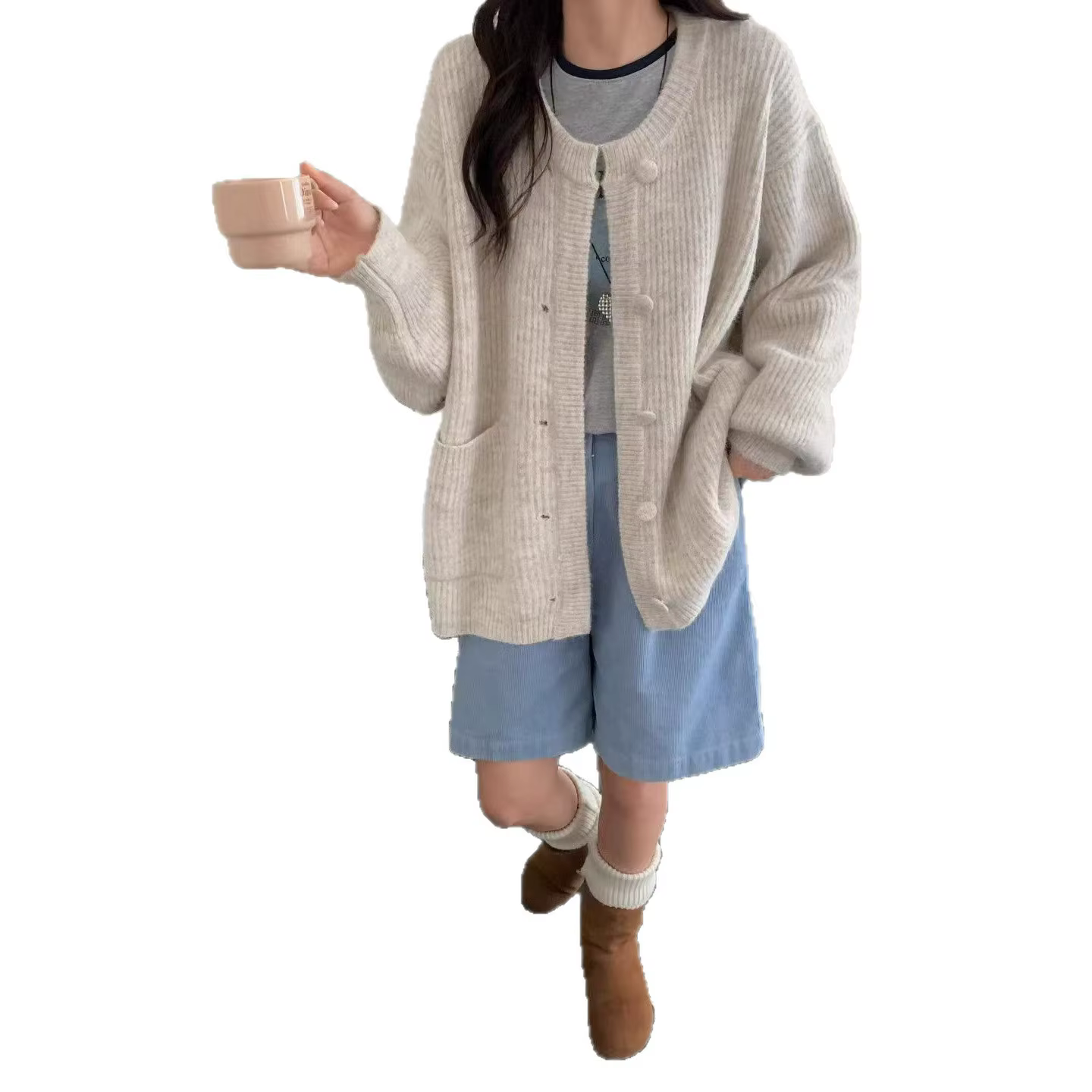 Cardigan pull pour femme pour l'automne et l'hiver