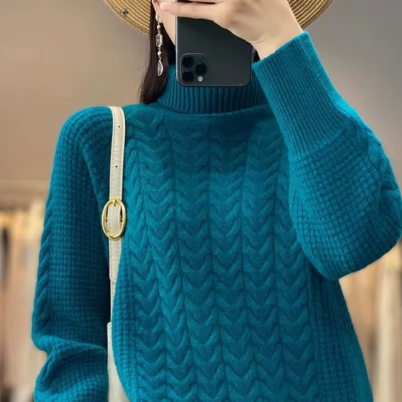 Pull à col roulé en cachemire pour Femme