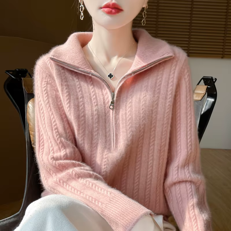 Pull épais torsadé en laine d'hiver