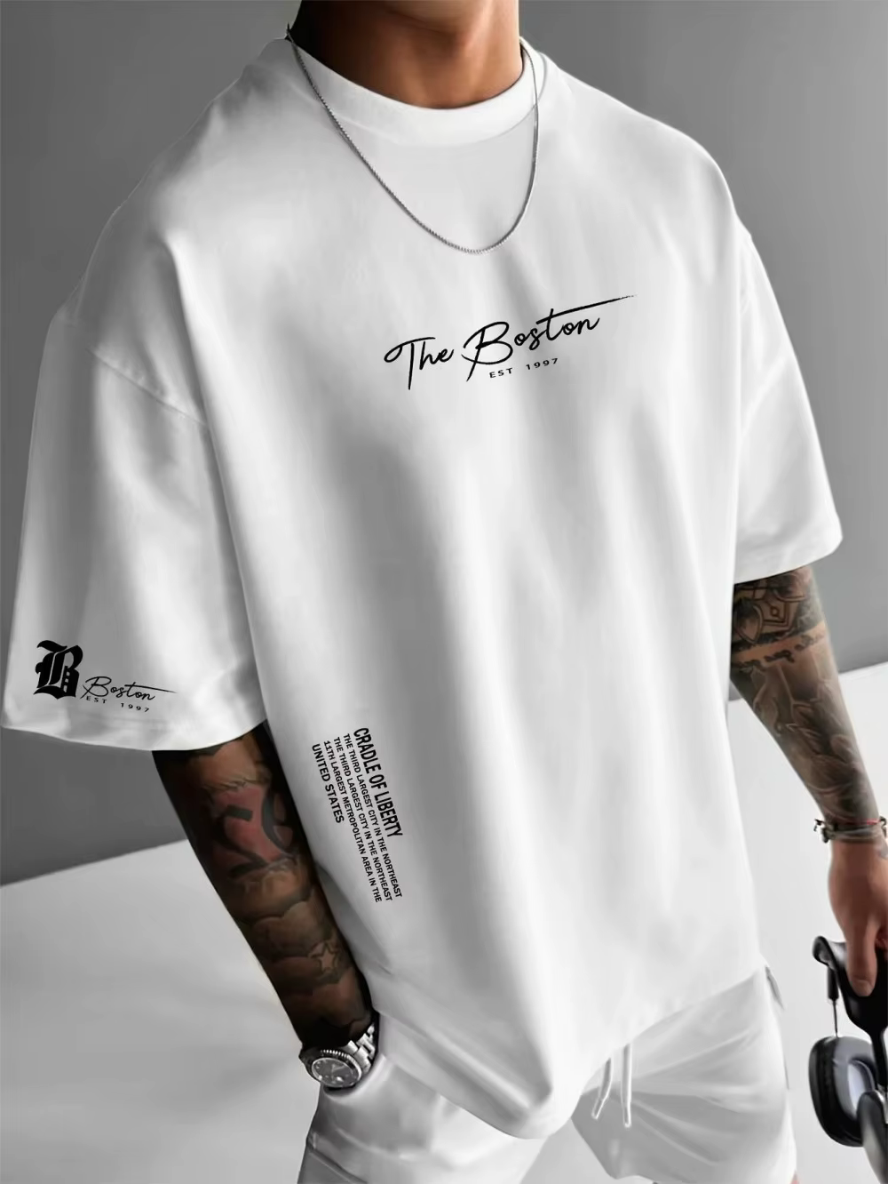 T-shirt décontracté pour homme à col rond, confortable et respirant, avec motifs lettrés, adapté aux activités de plein air