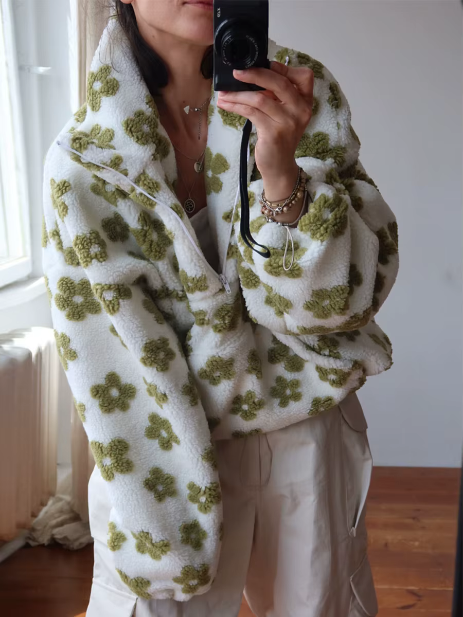 Yaminiya femmes 2025 nouvelle mode polaire fleur fleurs pull coton