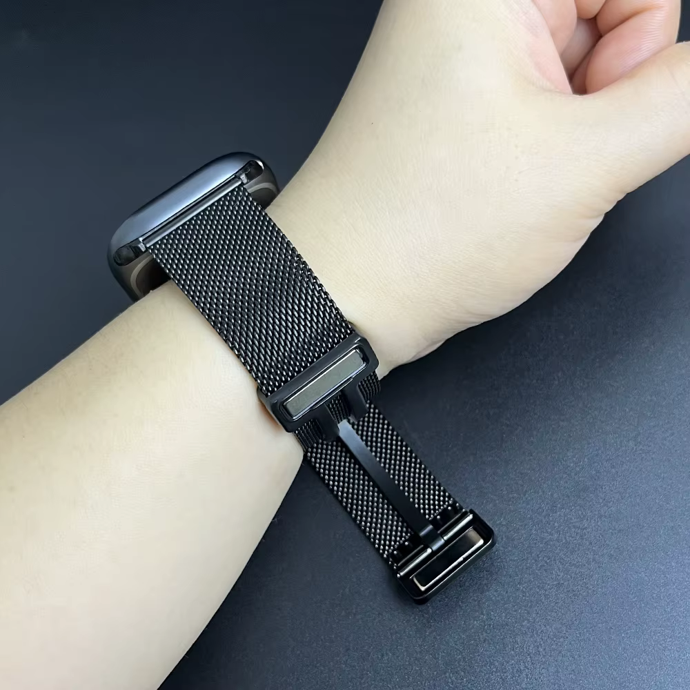 Bracelet magnétique pour Apple watch ultra 2/1 49mm 10 46mm 42mm, iwatch 45mm 44mm 41mm 40mm 38mm, Bracelet à boucle en maille série 9/8/7