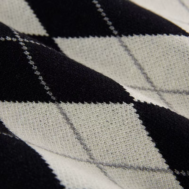 Argyle-Pull rétro à col en V pour femmes
